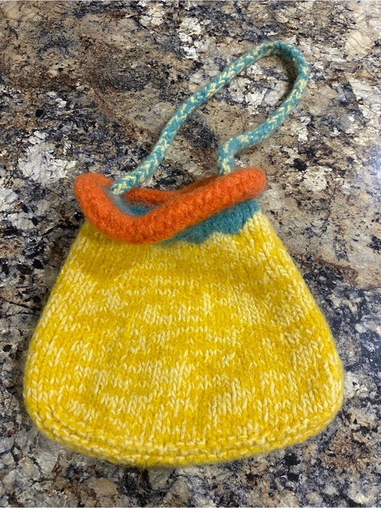Handmade Handbags - Handmade Crochet Granny Shoulder Bag Yellow Blue Orange Boho Cottagecore